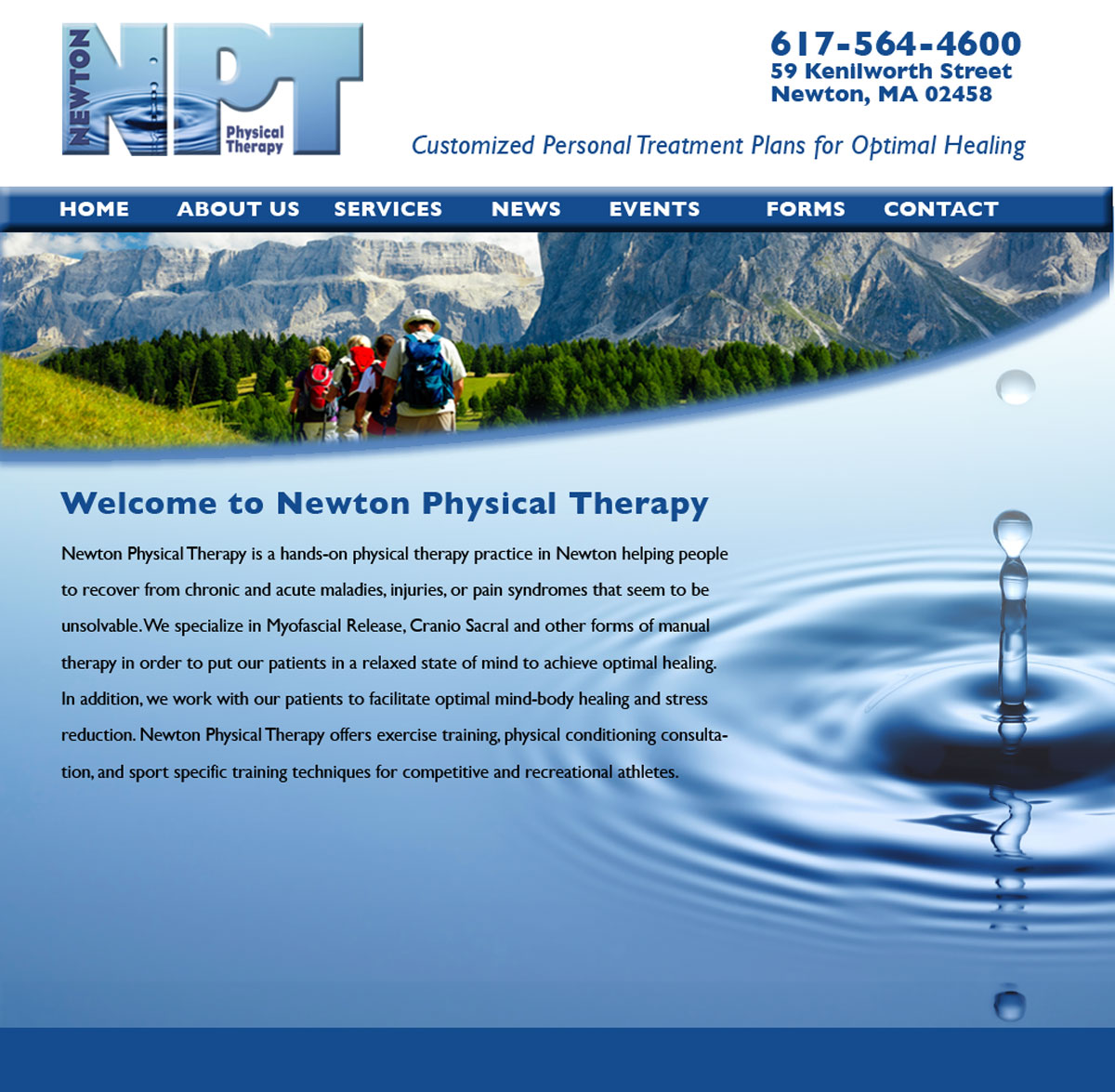 Newton Physical Therapy website